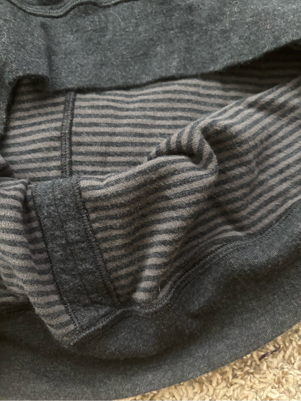 lululemon athletica Charcoal Stripe Reversible Cowl Neck Pullover - Picture 9 of 13